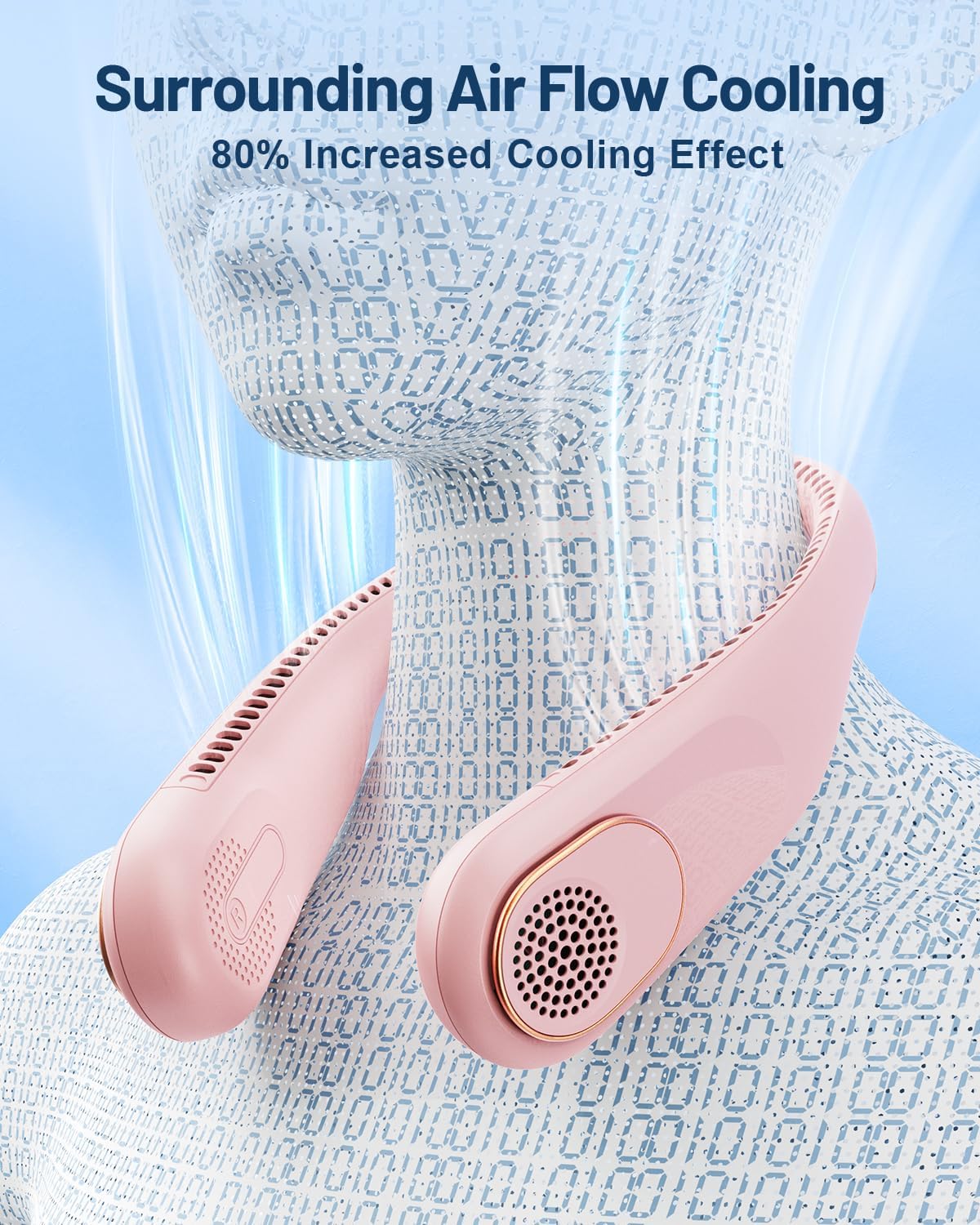 Sweetfull Portable Neck Fan - 360° Bladeless Cooling Design | 4000mAh USB Rechargeable for Travel & Gifts