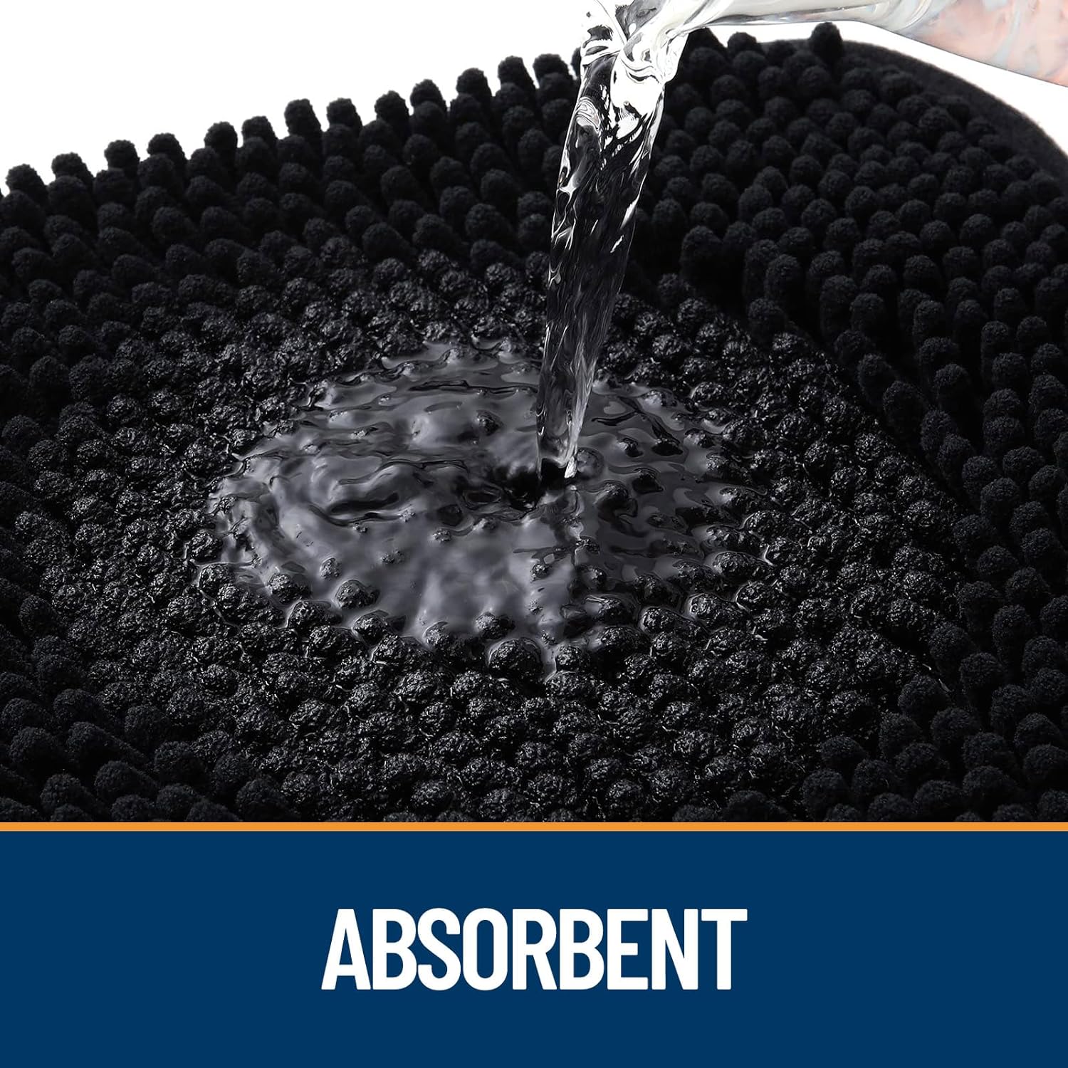OLANLY Dog Door Mat - Absorbent Non-Slip Mud Mat for Indoor Use | 40x32 Inches, Quick Dry Chenille, Black