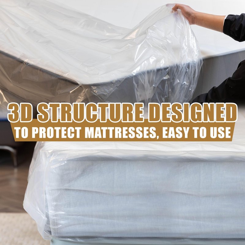 2PK Plastic Mattress Bag for Disposal Moving or Storage - Full Size (1.5Mil), Waterproof Mattress Covers for Moving Supplies
