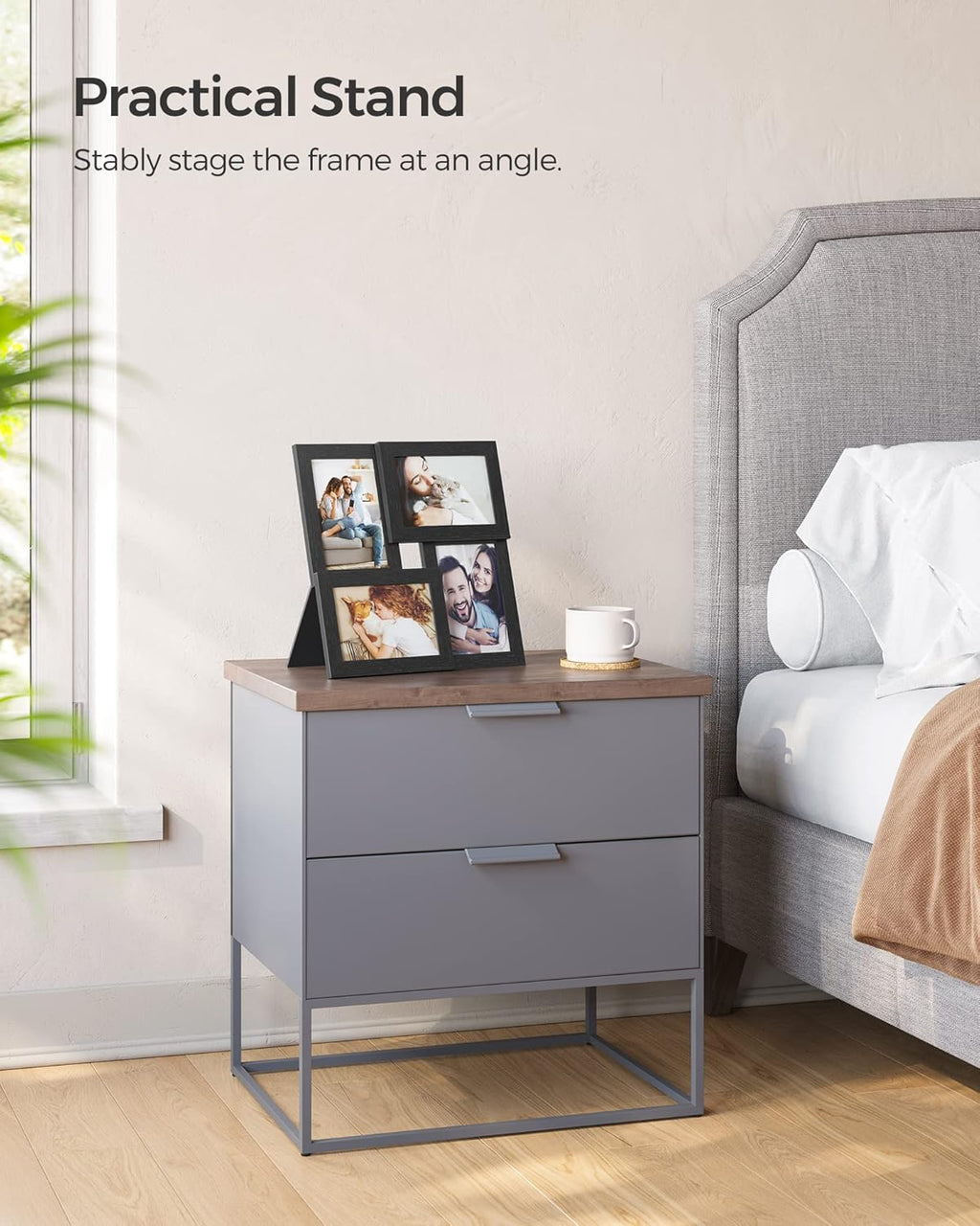 SONGMICS Collage Picture Frames - Set of 4, 4x6 Multi-Photo Wall Decor in Ink Black | Perfect for Gallery Display