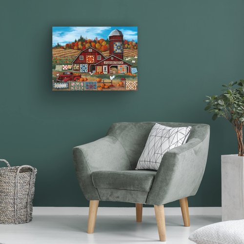 Trademark Fine Art ' Pumpkin Patch Farm ' Canvas Art by Debbi Wetzel 14x19