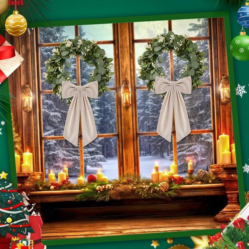Boxwood Wreath Sash by [Brand Name] - 2 Pack Burlap Front Door Decor | Elegant Porch Garland