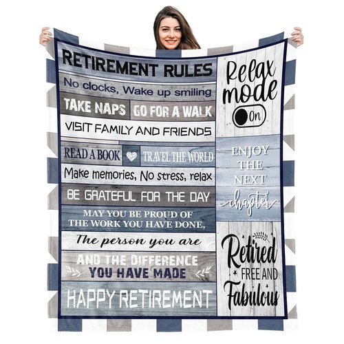 Kesidilo Retirement Gifts for Men2025, Happy Retirement Gift Blanket 60"x80", Funny Retirement Gifts for Men, Best Retired Gifts for Coworker, Cool Retirement Decorations Men