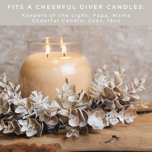 A Cheerful Giver Candle Ring - Ashen Leaves & Succulents | Elegant Fall Flowers & Foliage Decor