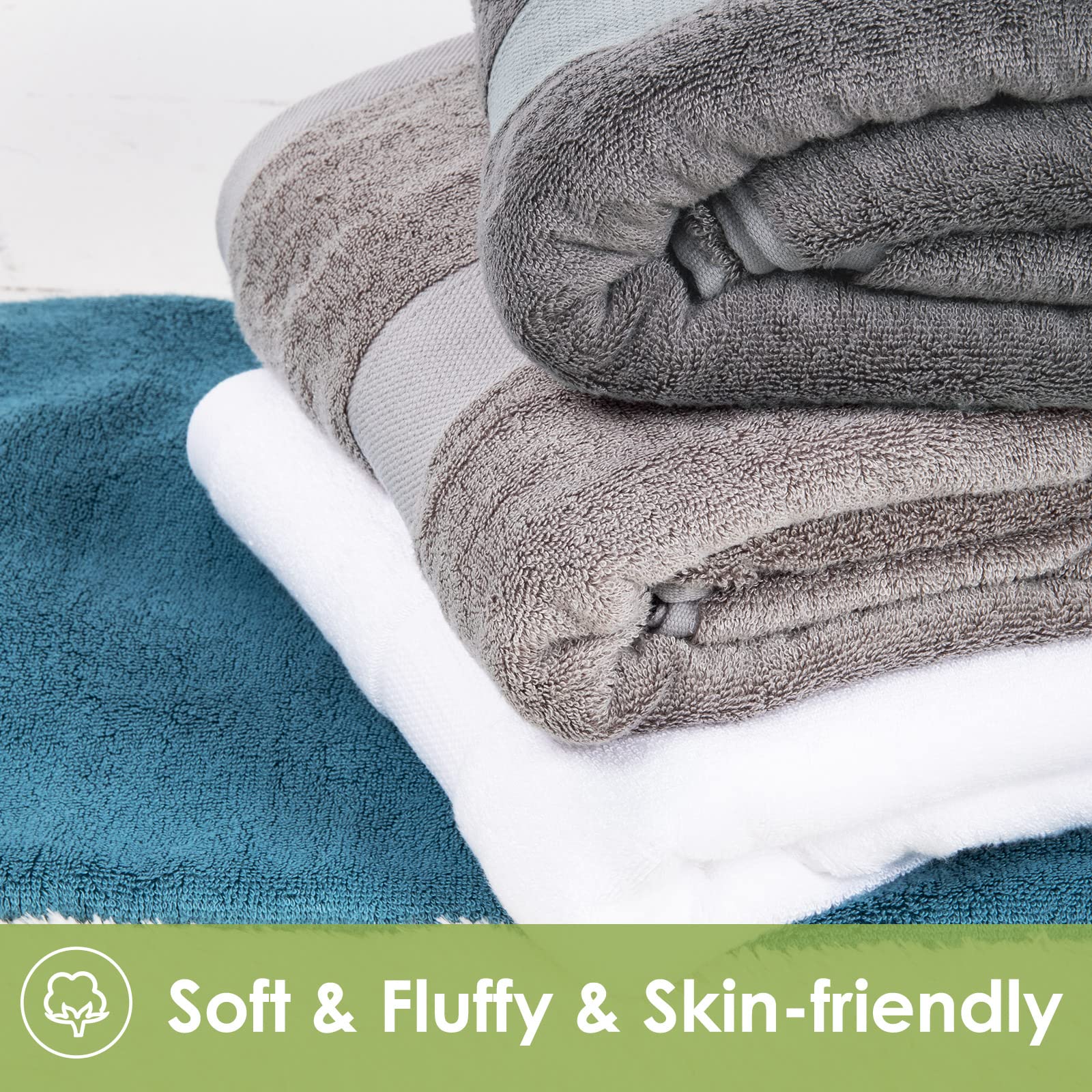 CANFOISON Extra Large Bath Towels Sheet for Body, for Sensitive Skin, 1 Pack Dark Grey for Adult Kids Baby,for Luxury Hotels Gym Spa Super Soft Highly Absorbent Oversized Towels 35" x 70"