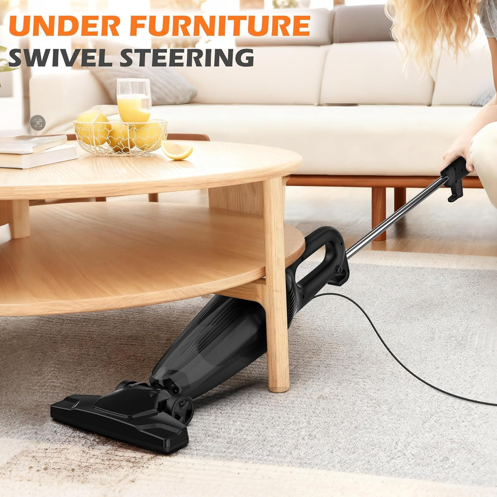 Zefiro Lightweight Corded Stick Vacuum - High Suction Bagless Cleaner for Carpet & Hardwood, Ideal for Pet Hair