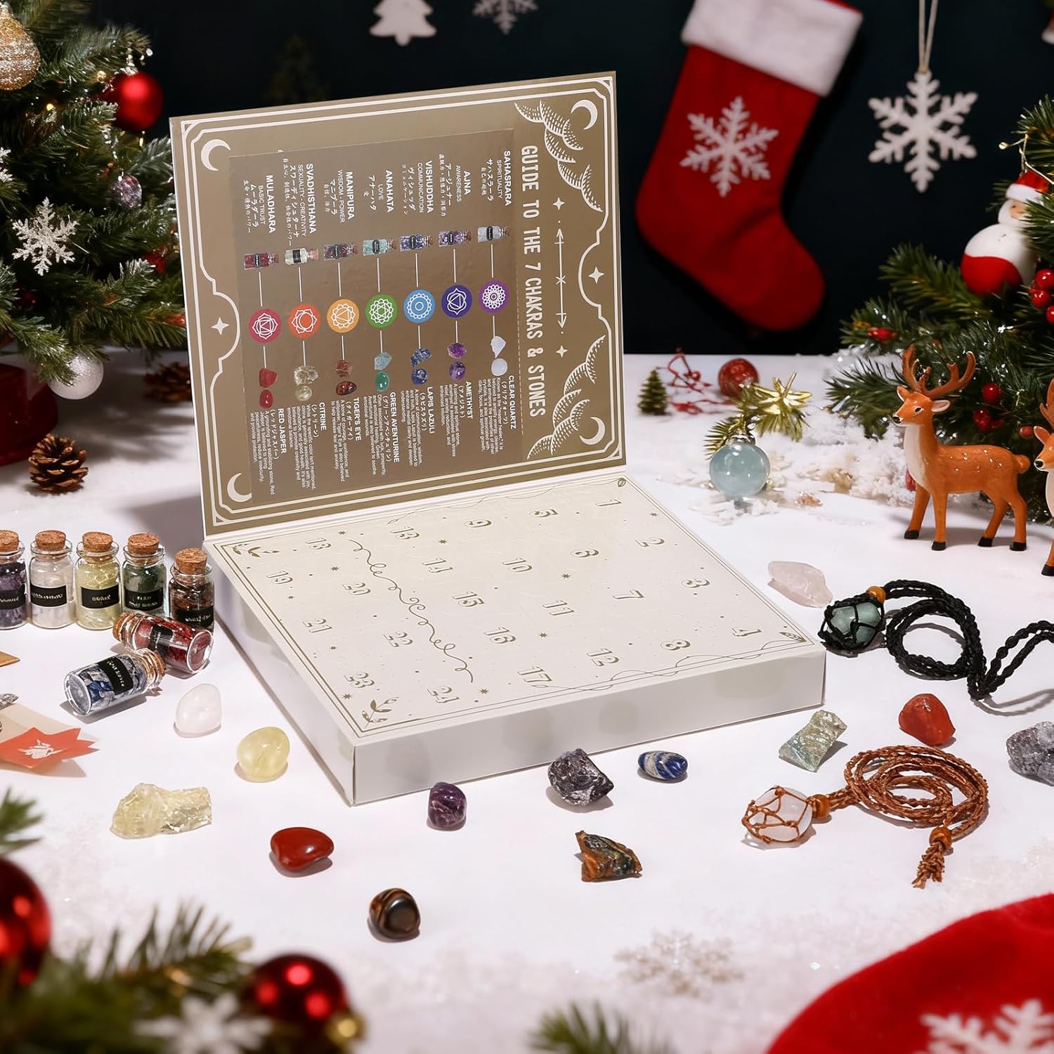 Naler Healing Crystals Set - 24 Pcs Christmas Gift for Women | Unique Crystals & Healing Stones