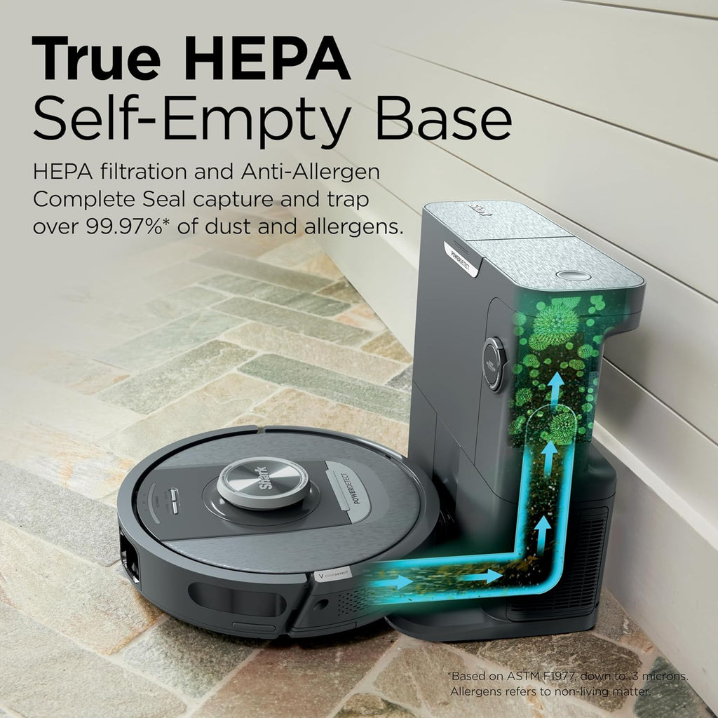 Shark PowerDetect Self-Empty Robot Vacuum - NeverStuck Technology, Auto Deep-Clean Carpets & Hard Floors, XL 60-Day Capacity, Black