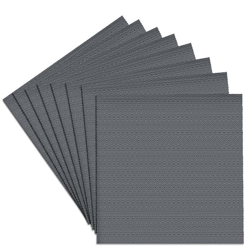 3dRose CST_18477_4 Textile Pattern Gray and White Ceramic Tile Coasters, Set of 8
