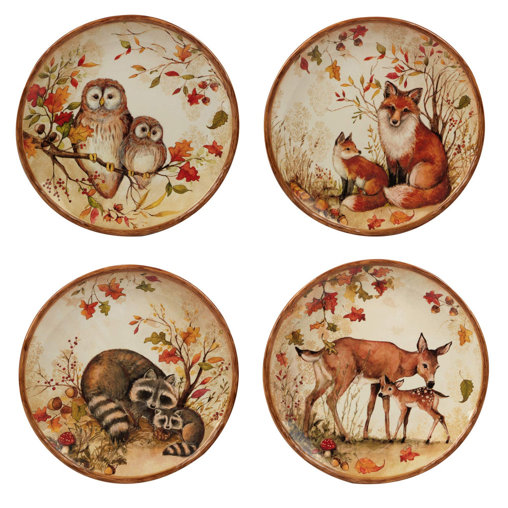 Certified International Pine Forest 10.5'' Dinner Plates, Large, Multicolor, Set of 4