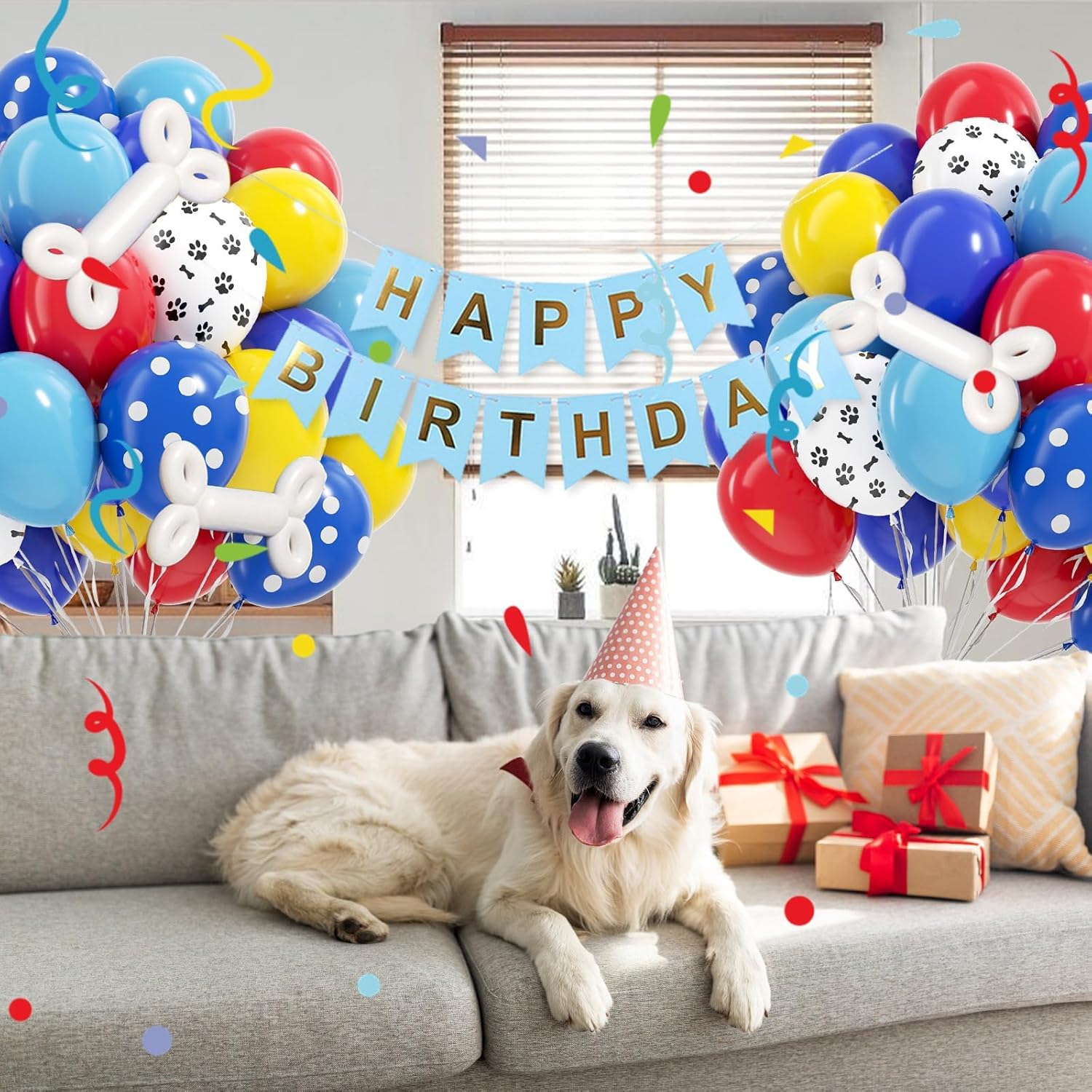 Royal Blue Dog Balloons by [Brand Name] - 60pcs 12-Inch Paw Print for Puppy Birthday Party Decor