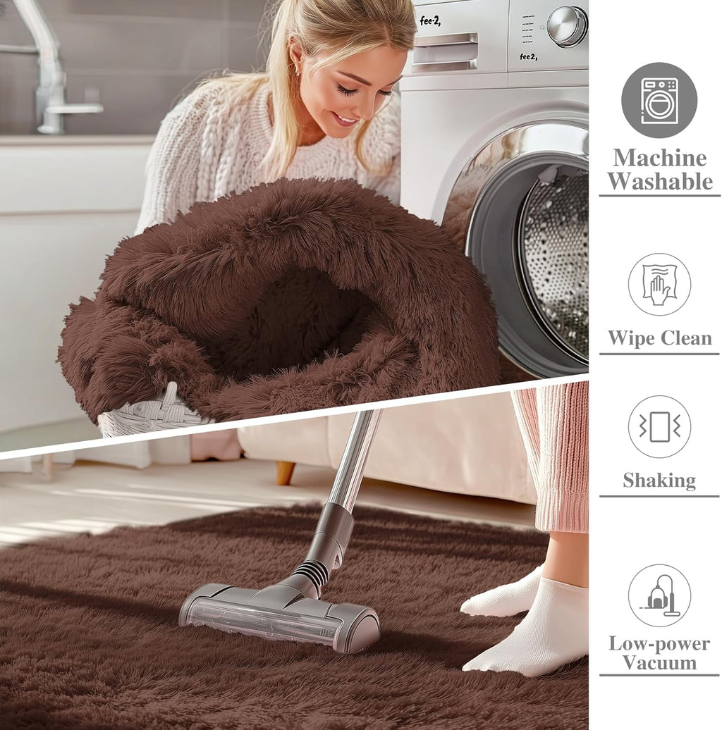 OLANLY Accent Rug - Soft Fluffy Shaggy Area Rug for Bedroom & Living Room | Machine Washable 3x4 ft