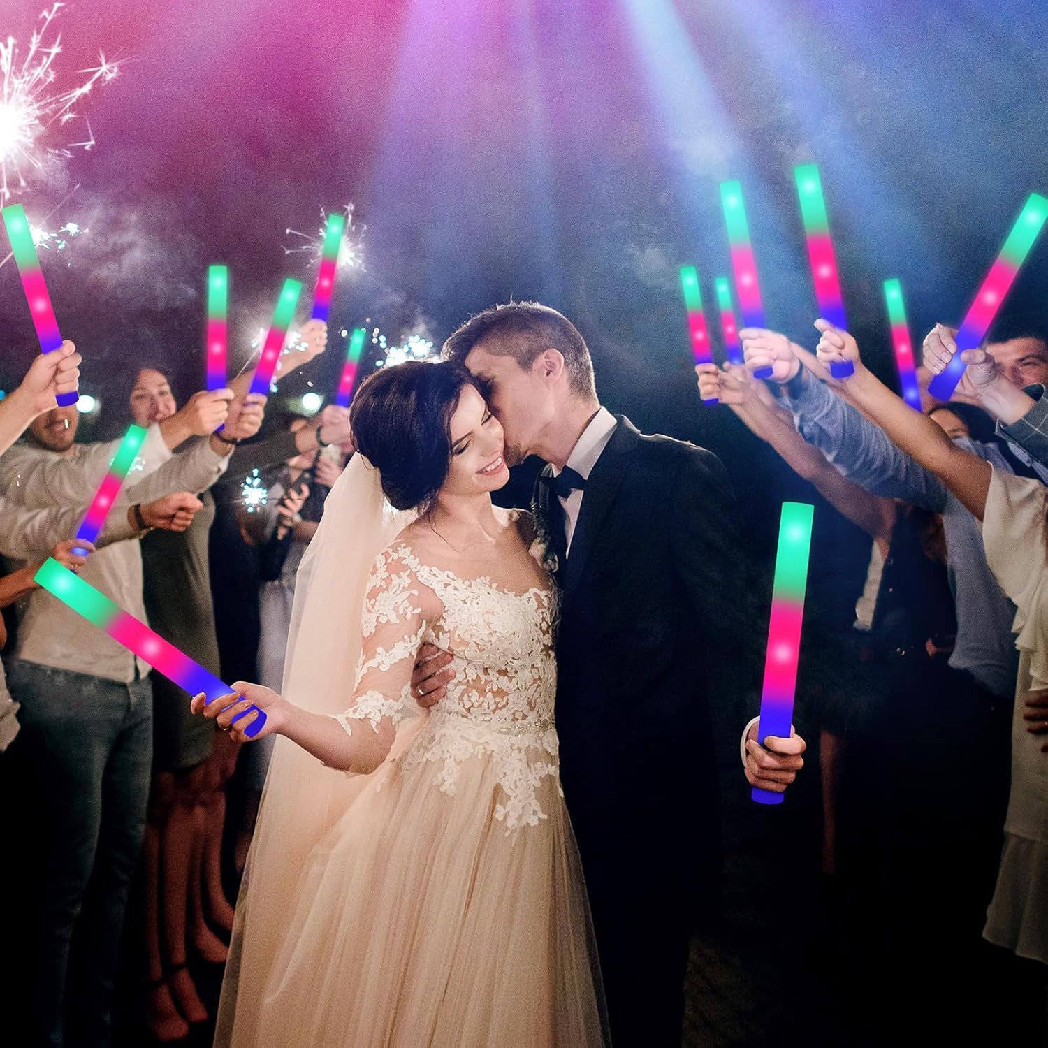 SHQDD LED Foam Glow Sticks - 28PCS Colorful Light-Up Party Supplies with 3 Flashing Modes | Perfect for Weddings, Birthdays, Raves & More