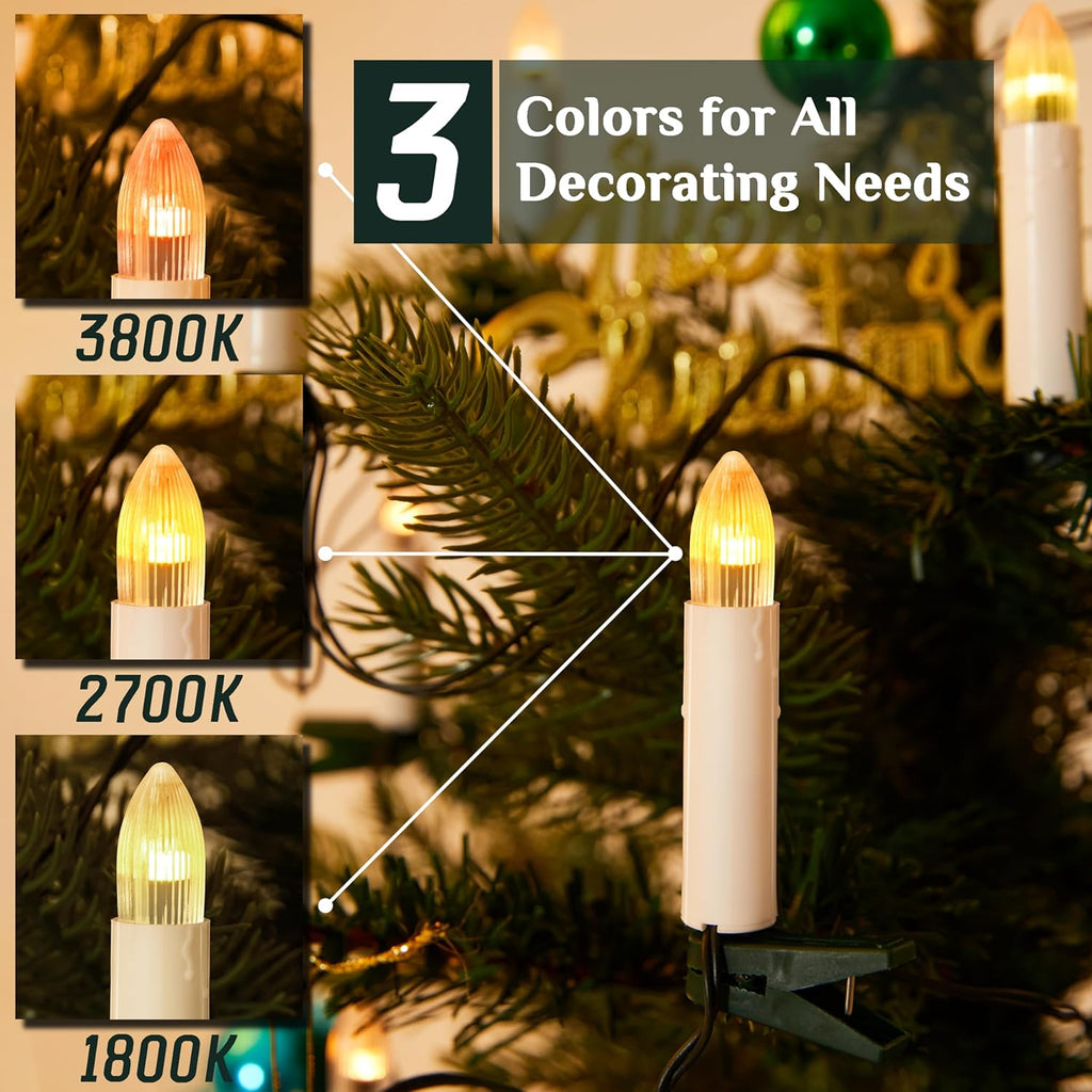 Regine Switzerland Flameless Christmas Candle Lights - 50 Pcs with Remote & 3D Flickering Effect | Multi-Color Options
