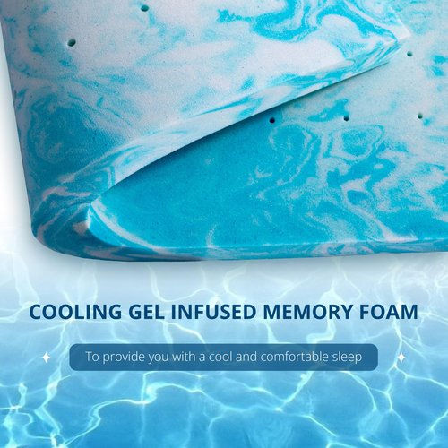 EGOHOME 3 Inch Twin Size Memory Foam Mattress Topper, Gel Infused Memory Foam Bed Topper, Cooling Mattress Pad, CertiPUR-US Certified, 75×38"