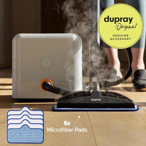 Dupray Washable Microfiber Floor Pads - Steam Cleaner Accessory | Pack of 5 for Deep Cleaning