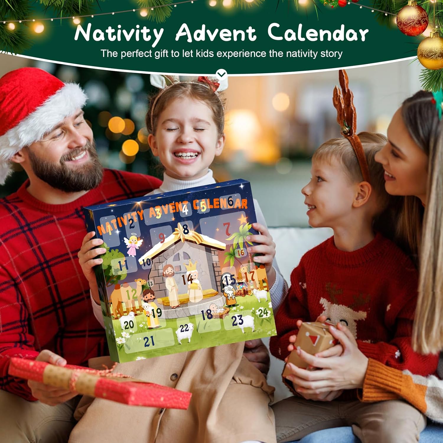 Nativity Advent Calendar - 24-Day Countdown Christmas Calendar | Little People Nativity Set for Kids & Adults
