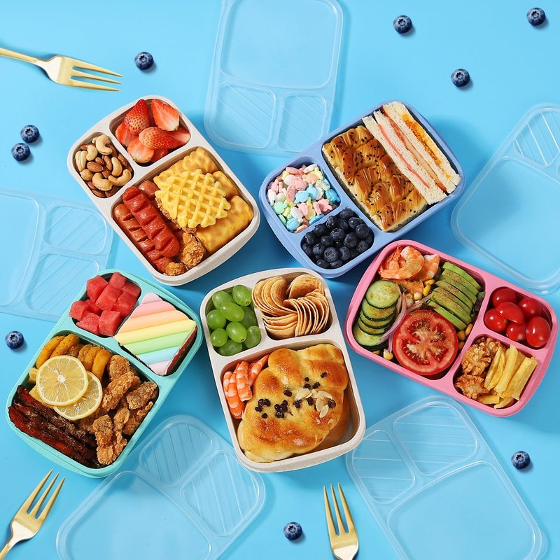 Lunch box meal prep containers snack containers-bento box food storage containers with lids snackle box container bento box adult salad container for lunch reusable for Work - Camping