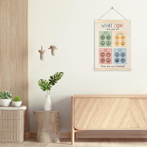 Ecezatik Zones of Regulation Poster Hanger Frame - Mental Health Wall Decor for Classroom | 12x16 Inches