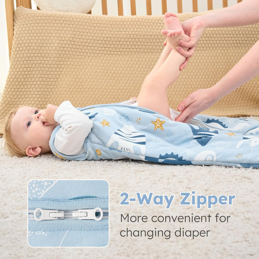 Yoofoss Baby Sleep Sack - 0-6 Months TOG 2.5 Wearable Blanket | 100% Organic Cotton, Warm & Comfy