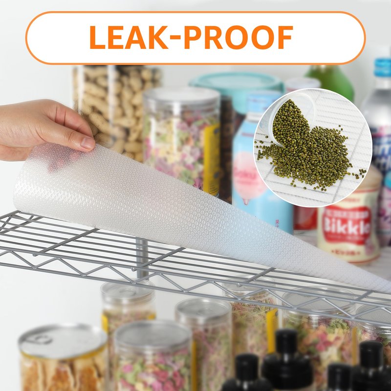 PABUSIOR Clear Wire Shelf Liner: Plastic Pantry Shelves Liners 13.5 Inch Wide x 180 Inch - 1.2 MM Thick Translucent Waterproof Easy to Cut Drawer Mat for Garage Shoe Rack