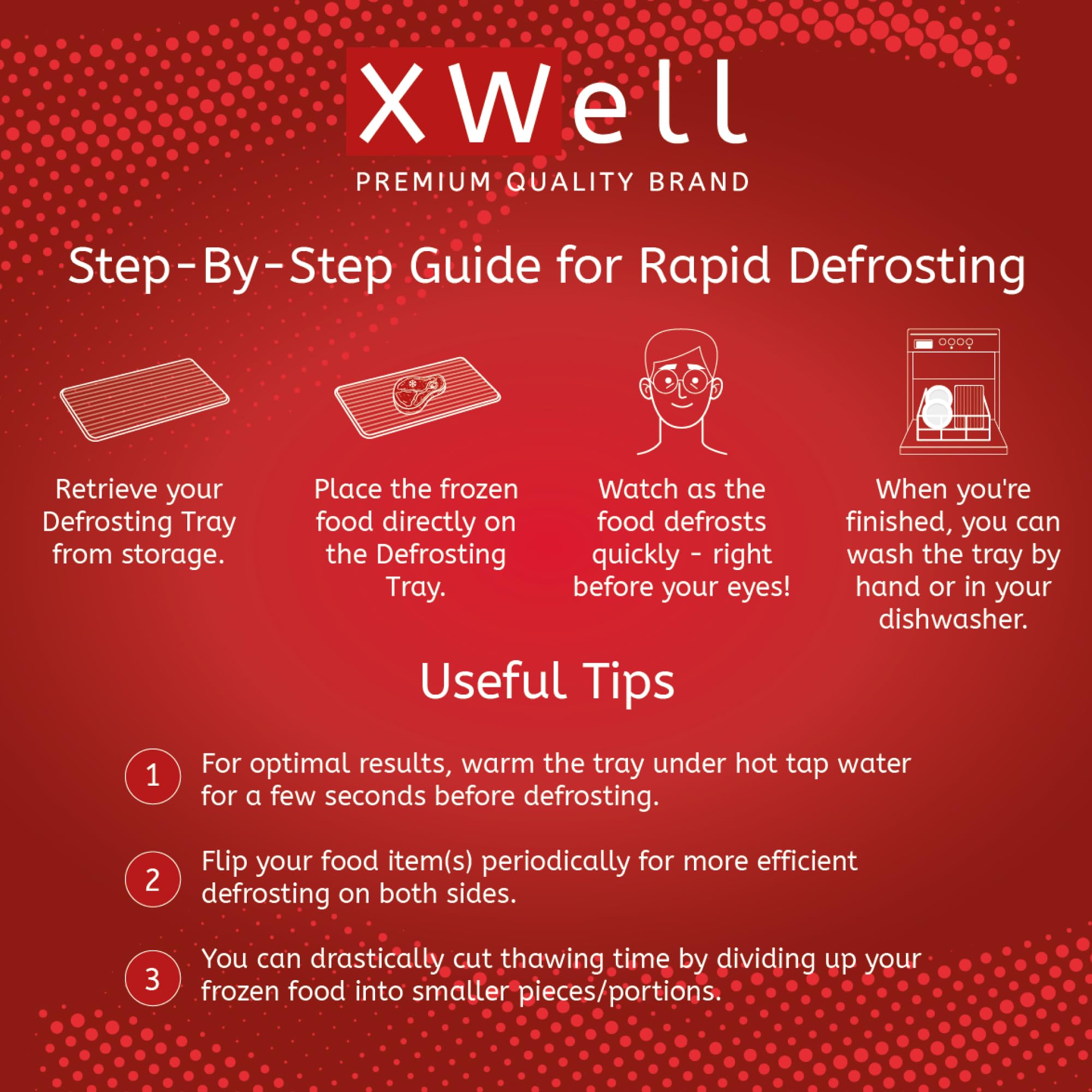XWell Defrosting/Thawing Tray for Frozen Meat Eco Friendly Thawing Board, Meat Defroster Tray, Defrosting Thaw Plate/Board, Defrost Plate/Mat
