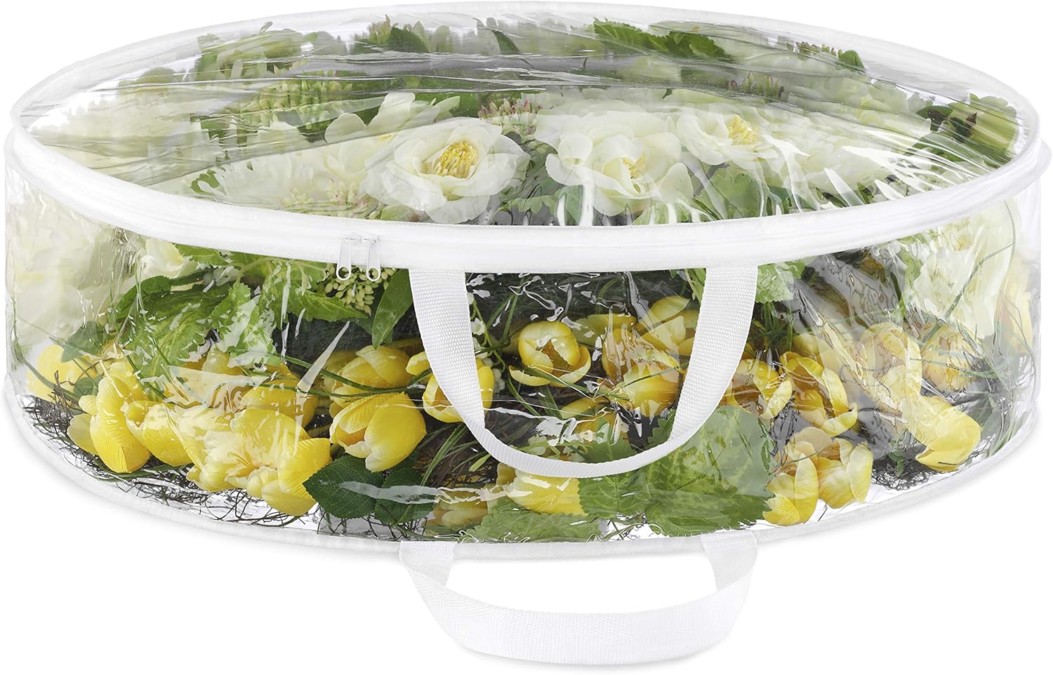 Whitmor Clear Wreath Storage Bag - Durable Protection for Your Holiday Decor | Fits Standard Wreaths