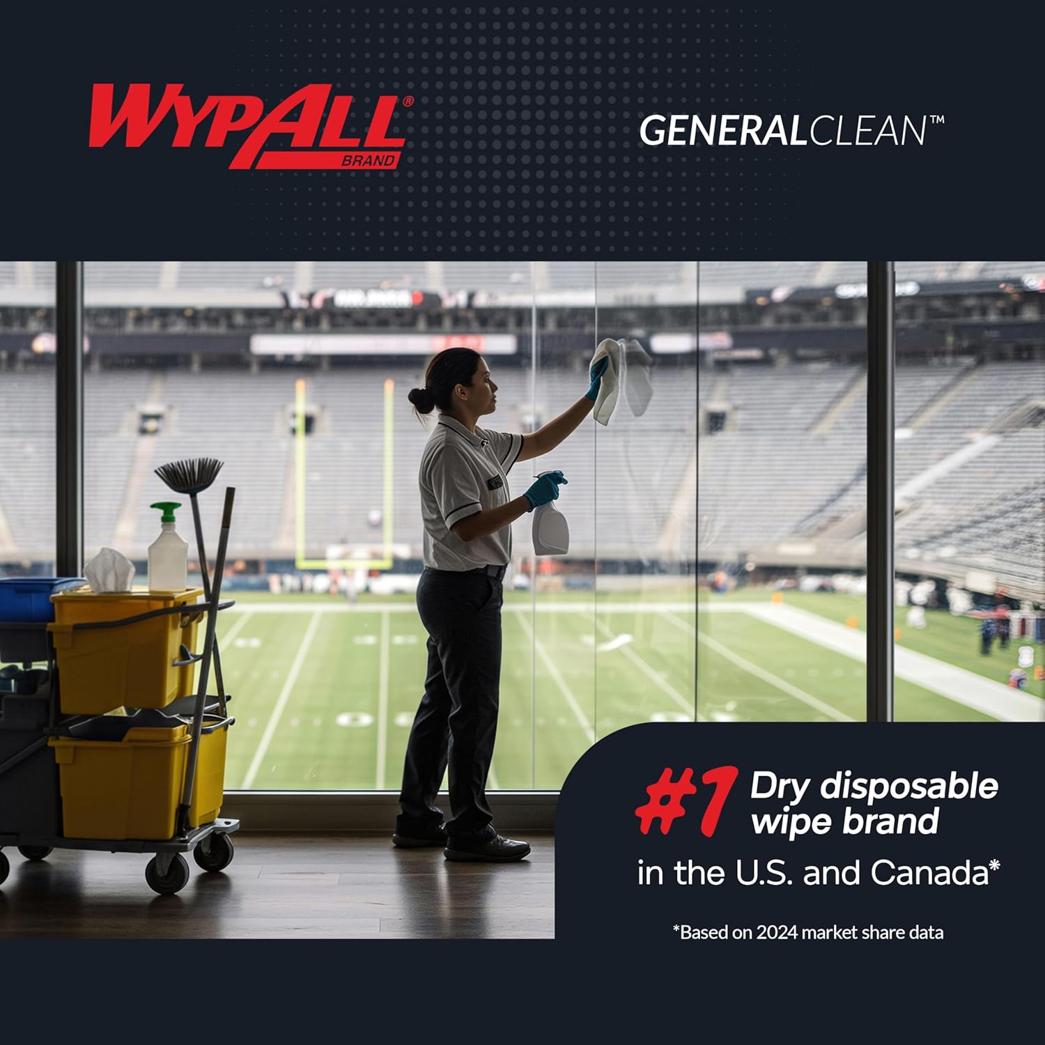 WypAll GeneralClean X60 Cleaning Wipes - Strong & Absorbent Multi-Task Towels, Jumbo Blue Roll (1,100 Sheets)
