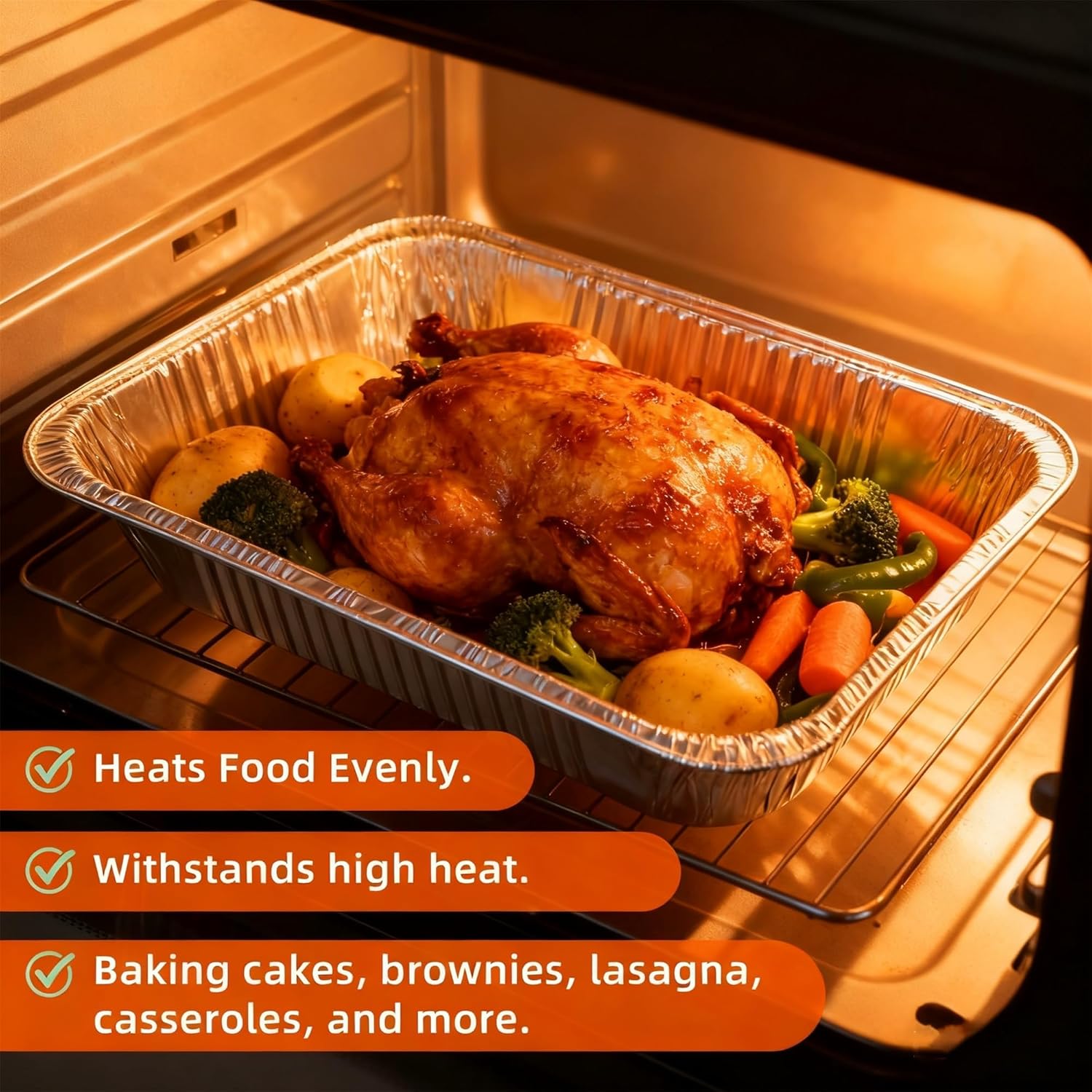 Regine Switzerland 9x13 Inch Disposable Aluminum Pans - Clear Lids for Cooking & Meal Prep (10 Pack)