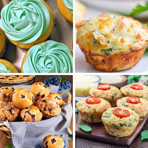 JEWOSTER Silicone Muffin Pan - 12-Cup Nonstick Baking Molds, BPA Free | 2-Pack for Muffins & Cupcakes