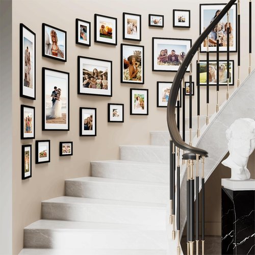 decorUhome 8x10 Picture Frame - Versatile Display for 5x7 with Mat or 8x10 Without Mat, Black