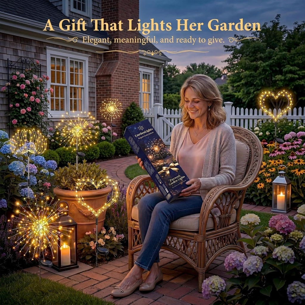 Solar Firework Lights - 120LED Starburst Garden Lights | Waterproof Outdoor Decor with 8 Modes