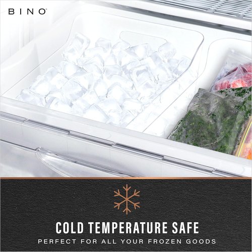 BINO Plastic Storage Bins - Large 2 Pack, Clear | Pantry & Fridge Organizers | Kitchen Cabinet Solutions