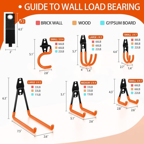 Heavy Duty Garage Hooks 28 Pack by [Brand Name] - Non-Slip PVC Coated Storage Solution for Bikes, Ladders & Tools