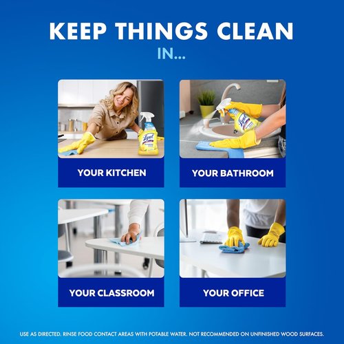 Lysol All-Purpose Cleaner Spray - Multi-Purpose Disinfectant for Kitchen & Bathroom | Lemon Breeze, Lavender & Mango Scents, 32oz (Pack of 4)