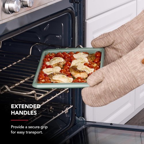 KitchenAid Nonstick Baking Sheet - Swiss Engineered Aluminized Steel, Dishwasher Safe, 9 x 13 Inch, Cardamom