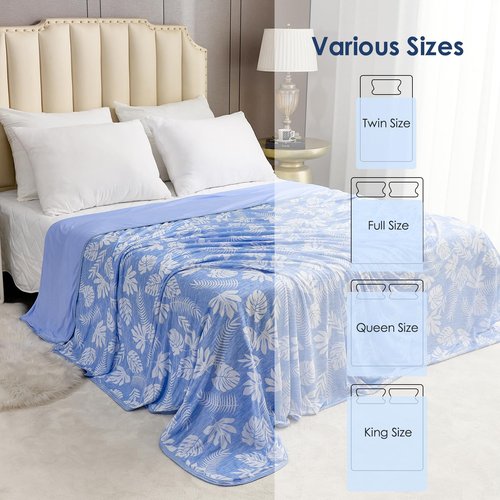 VK VK·LIVING Cooling Blanket for Hot Sleepers Breathable Summer Blankets Q-Max 0.5 Arc-Chill Cooling Thin Blanket for Night Sweats, Lightweight Double Sides Cooling Blankets (King 90"x108" LightBlue)