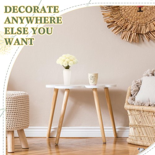 Tigeen 100 Pcs Artificial Flowers Chrysanthemum Ball Fake Flowers Lifelike Artificial Chrysanthemum Ball for DIY Wedding Bouquets Bridal Shower Table Centerpieces Home Kitchen Garden (White)