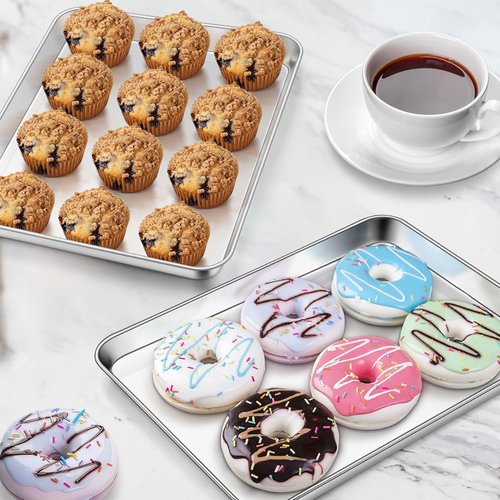 Homikit Quarter Sheet Pan - 9x13 Inches Stainless Steel Non-Stick Baking Sheet | Dishwasher Safe & Rust Free