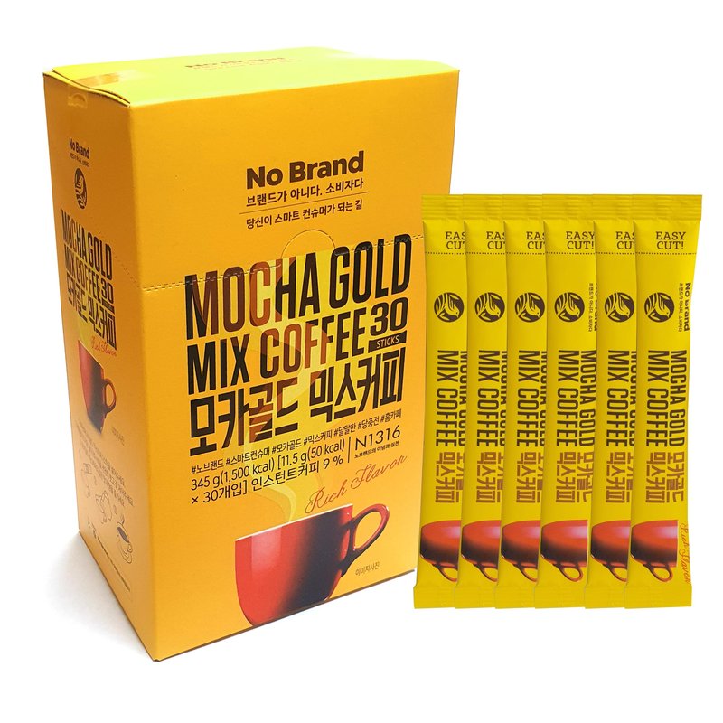 LENITH Korean Mocha Gold Mix Coffee 30 Sticks Instant Coffee Mix Home Cafe Sweet Coffee (0.4oz * 30 Sticks) Total 12.16oz