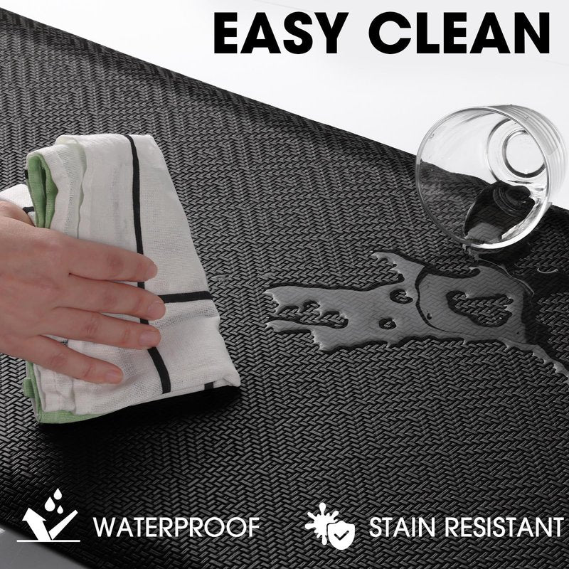 Mattitude 4/5 Inch Thick Kitchen Mat Cushioned Anti-Fatigue Floor Mat Water Resistant Non-Slip Mats and Rugs Standing and Comfort Desk Mats for House Sink Office Laundry (Black, 17.3"x39")