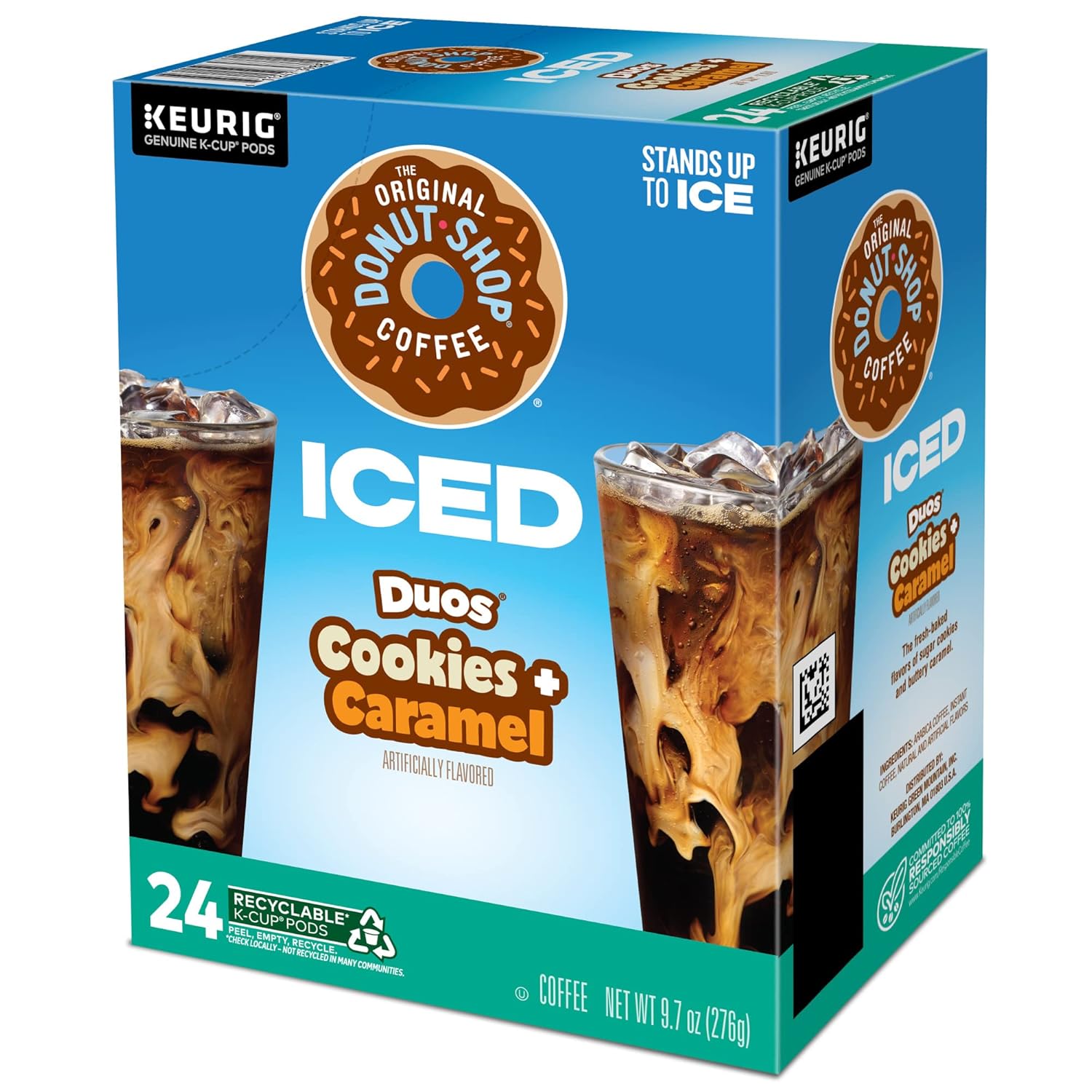 Original Donut Shop | Iced Duos Cookies & Caramel Coffee | 24 Count Keurig K-Cup Pods