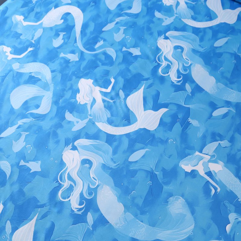 SDIII 4PCS Blue Mermaid Queen Sheets Set, Soft Microfiber Princess Sheets Set Queen, Blue Mermaid Bed Sheet for Girls Kids and Teens, Deep Pocket