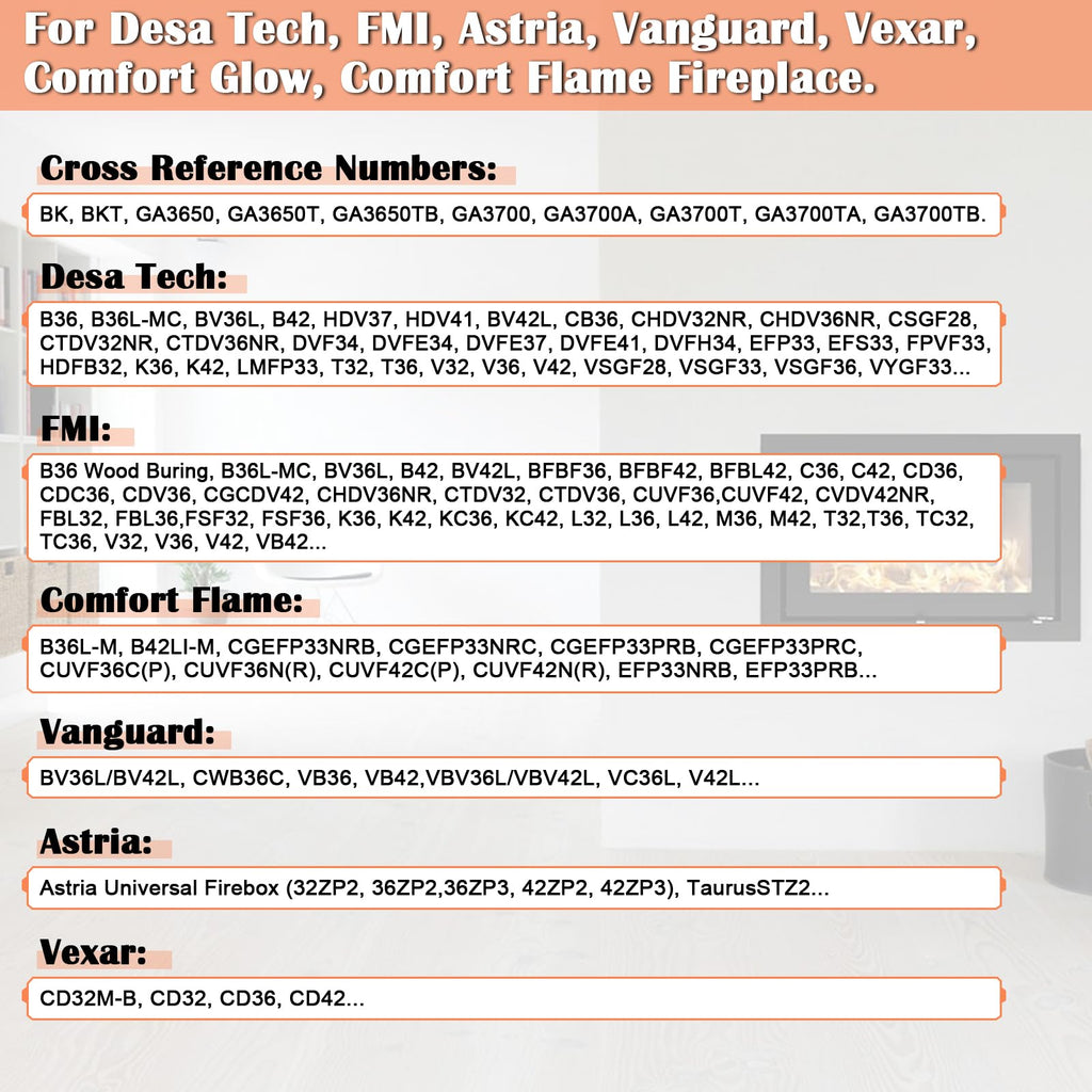 Hiorucet Upgraded Blower Fan Kits for Desa Fireplace Parts, GA3750A, GA3750, GA3700, BK BKT GA3650 Low Noise Fireplace Blower Motor for Desa Tech, FMI, Vanguard, Vexar, Comfort Flame, Astria Fireplace