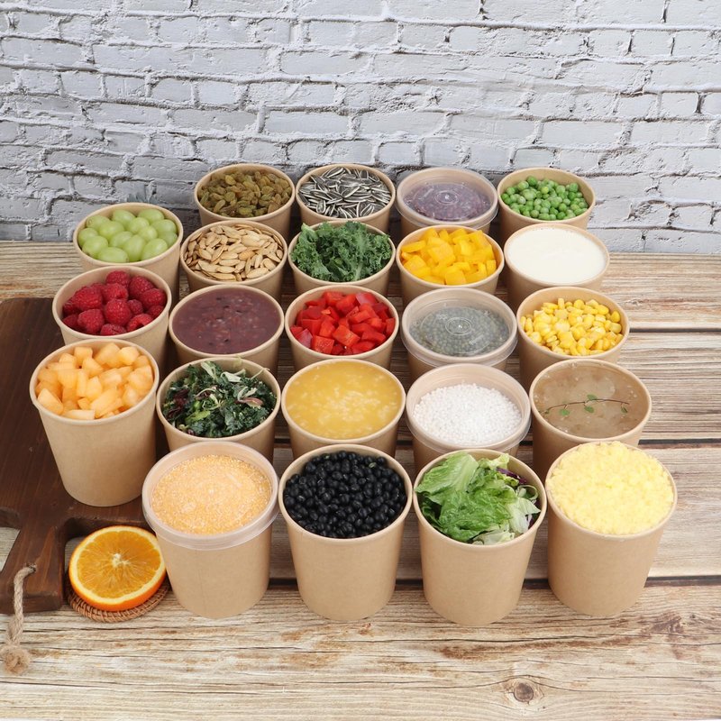 JAYEEY 16oz disposable cups with lids To go paper cups Soup container 50 Pack