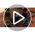 RISTEASO Fluid Blue Ceramic Espresso Cups Set of 2, 2oz Demitasse Coffee Mugs