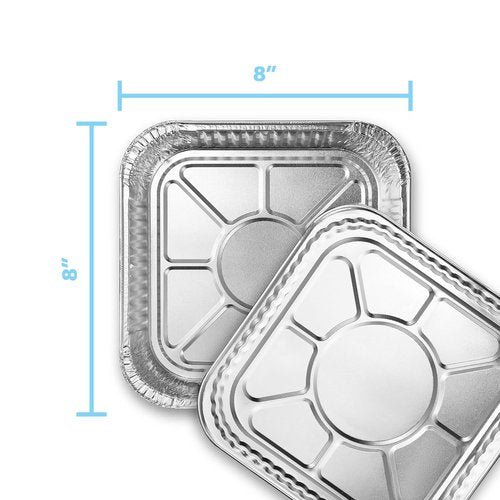 MontoPack 8" Disposable Aluminum Foil Baking Pans - Perfect for Broiling & Meal Prep | 20 Pack with Lids