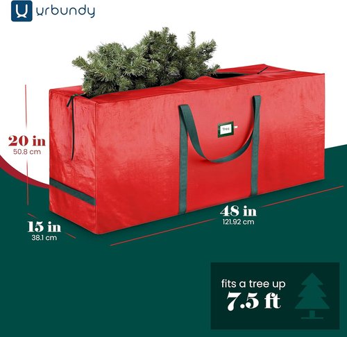 Heavy Duty Moving Bag | Red Christmas Tree Storage Bag for 7.5 Ft Trees - Year-Round Protection