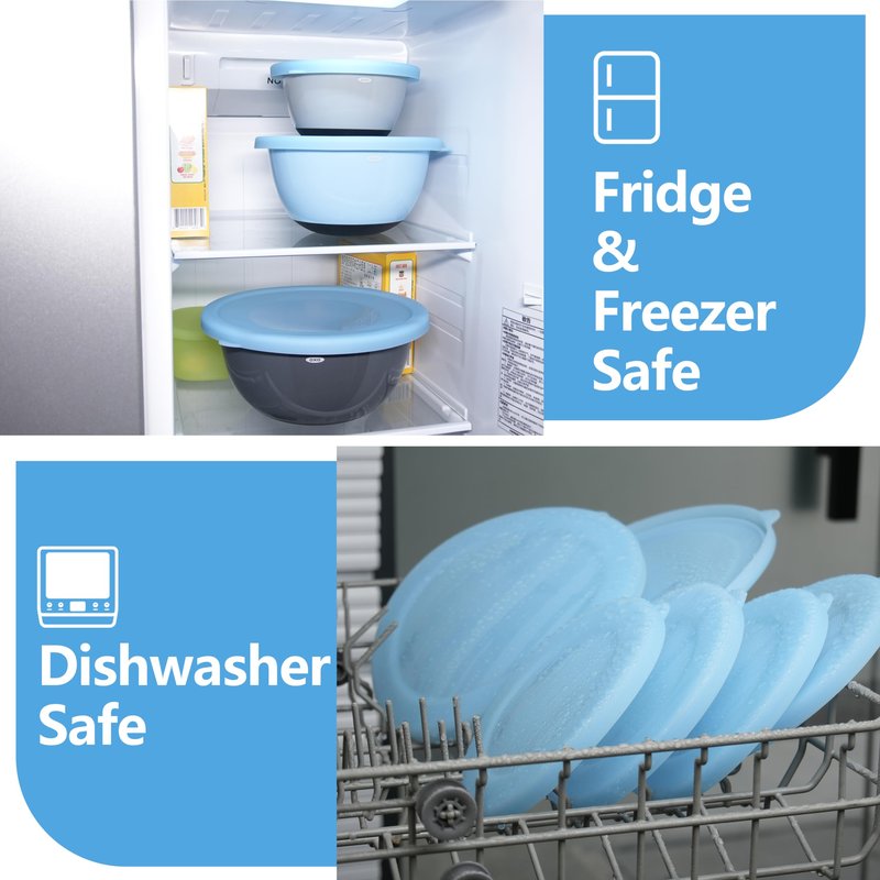 PUREKRA 3 Pack Silicone Replacement Lids for OXO 1.5-Quart, 3-Quart & 5-Quart Good Grips Stainless-Steel Mixing Bowls, See-Through Silicone Lids, Dishwasher & Microwave Safe (Bowls Are Not Included)