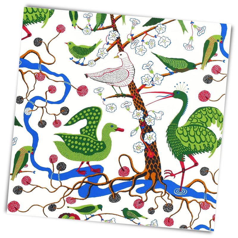Stxy's 3-py 60ct Birds Cocktail Napkins (Bleed-Free & Non-Toxic Ink) Bird in Trees Fun Decorative Paper Napkins for Decoupage Printed Disposable Napkin set with Blue, Green, and Red